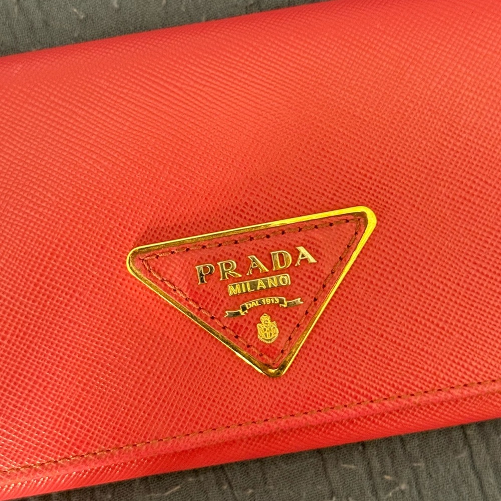 Prada Red Leather Chain Shoulder Bag - Picture 8 of 9